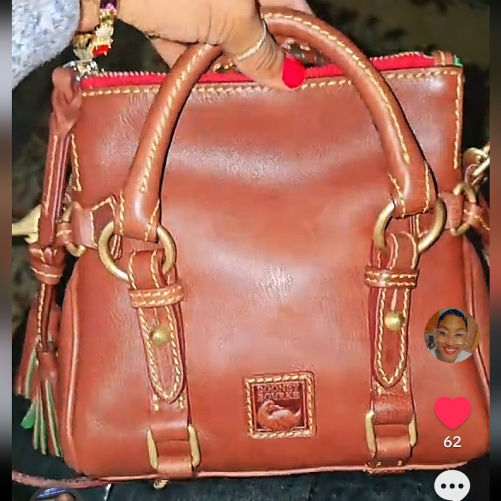 Dooney & Bourke Micro Brown/Chestnut Leather Satchel